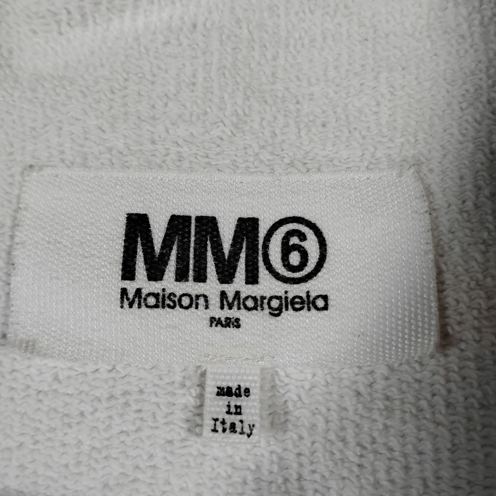 MM6 Maison Margiela White Embroidered Logo Sweatshirt Dress Short Sleeve Italy - Picture 2 of 15